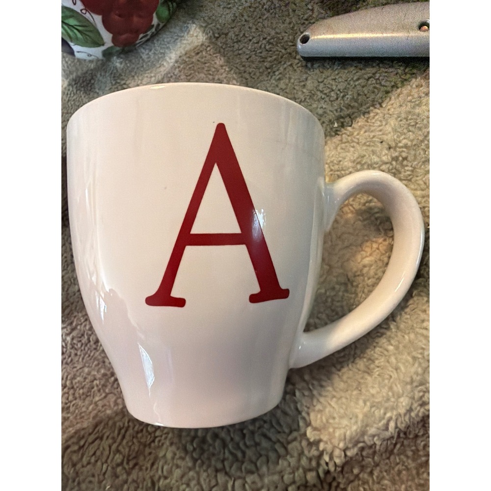 Home Essentials Monogram Collection Letter A Ceramic Coffee Mug